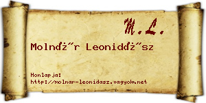 Molnár Leonidász névjegykártya